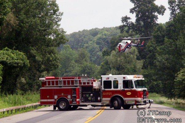 Millwood Engine 248 working at a Stat Flight landing on Rt. 100 (07/06/05)